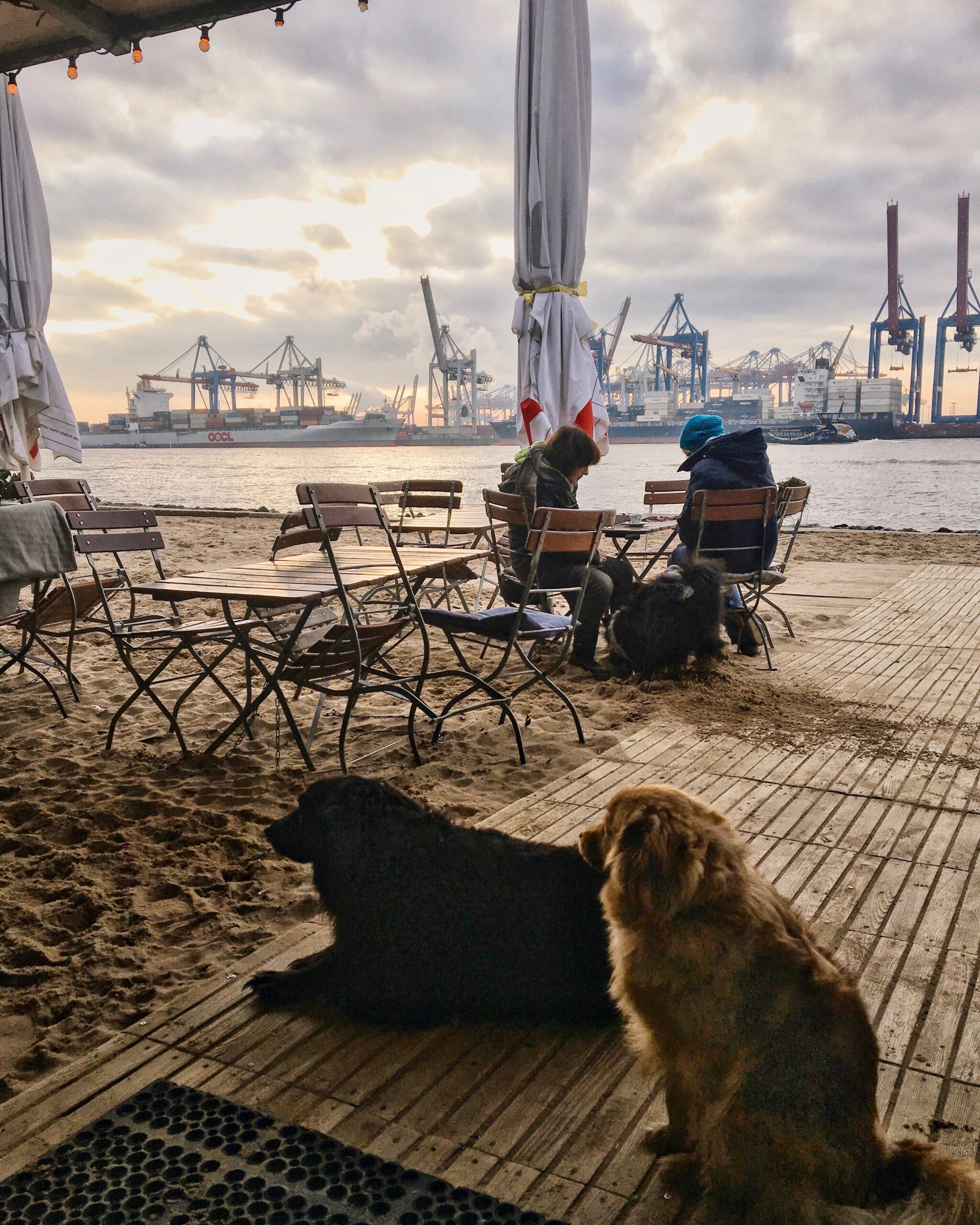 Location-Tipps für Hamburg im Winter: Strandperle und Strandkiosk in Övelgönne am Elbstrand