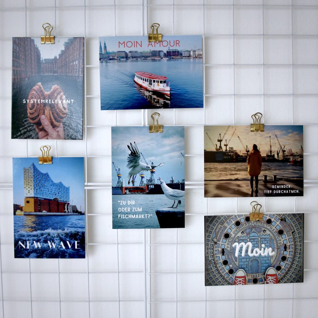Hamburg Postkarten Grußkarten von Frau Elbville im Online shop
