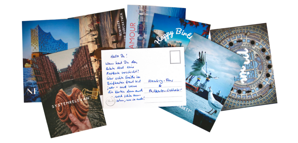 Hamburg Postkarten Grußkarten Klappkarten von Frau Elbville